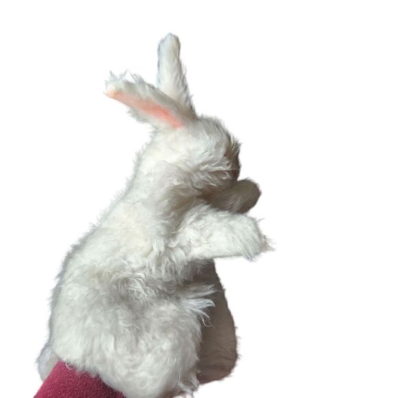 Vintage Country Critters Hand Puppet Plush White Easter Bunny Rabbit Red Eyes - Picture 1 of 7